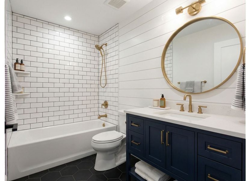 Completed guest bathroom remodeling project